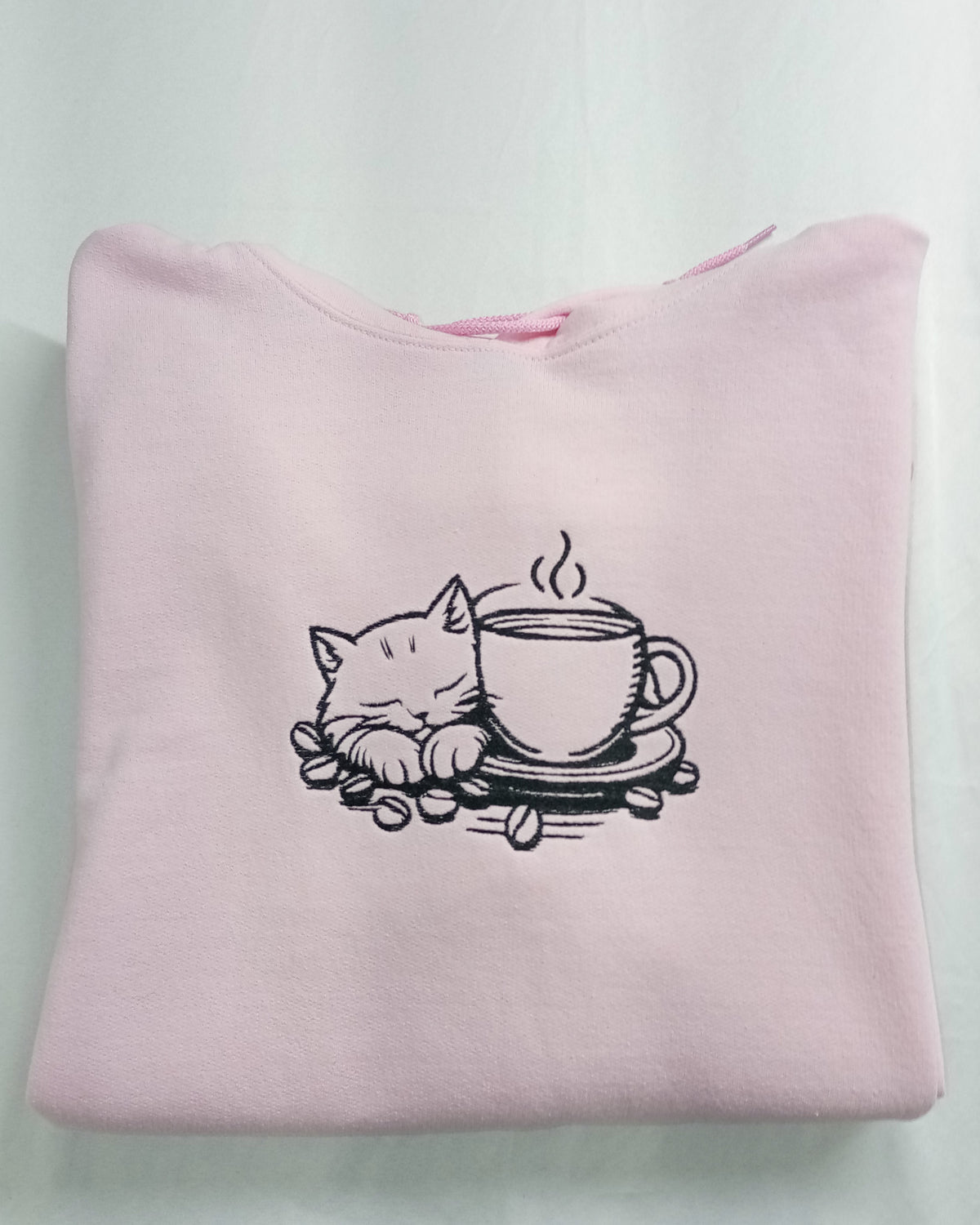 Chat Mocha - Noir sur rose clair