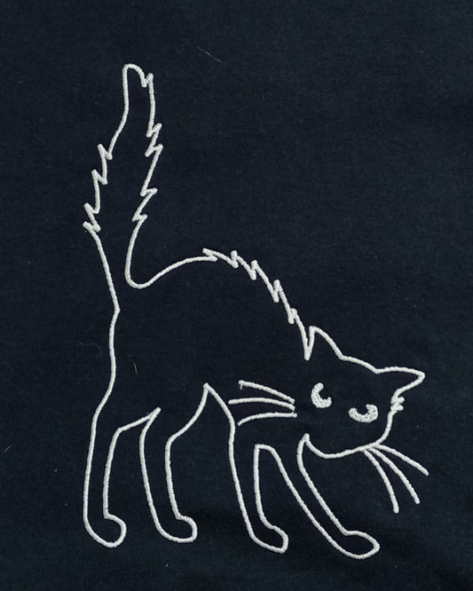 Hiss-Off - T-shirt blanc sur noir