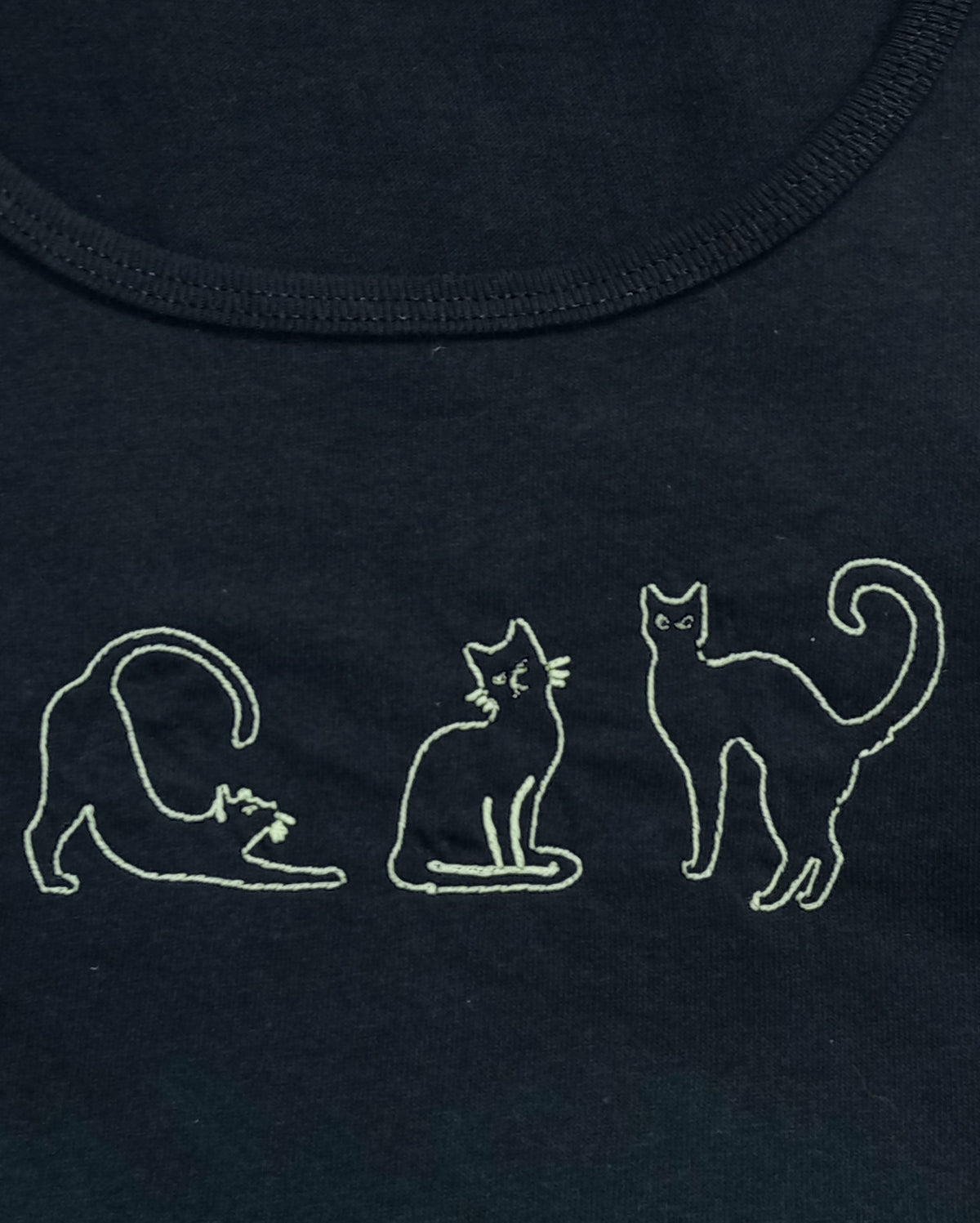 Débardeur Triple Chat - Blanc sur gris
