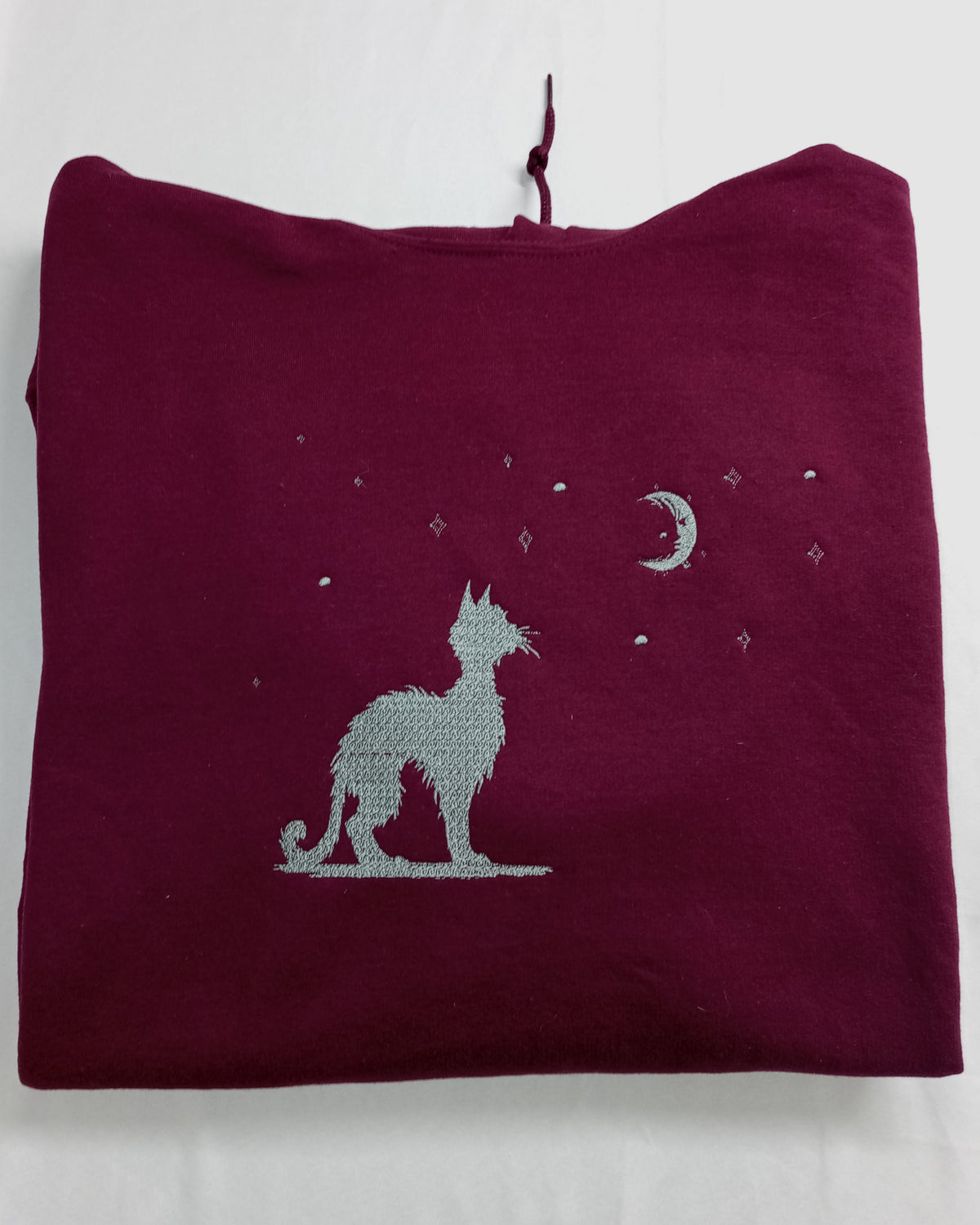 Moonwatch - Silver Thread on Maroon Hoodie