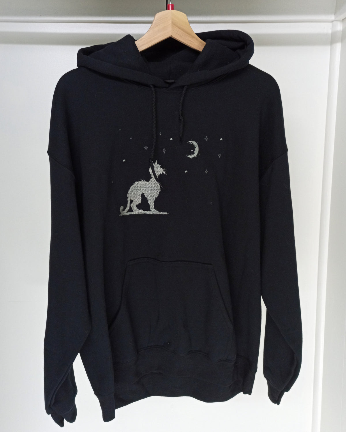 Moonwatch - Silver Thread on Black Hoodie