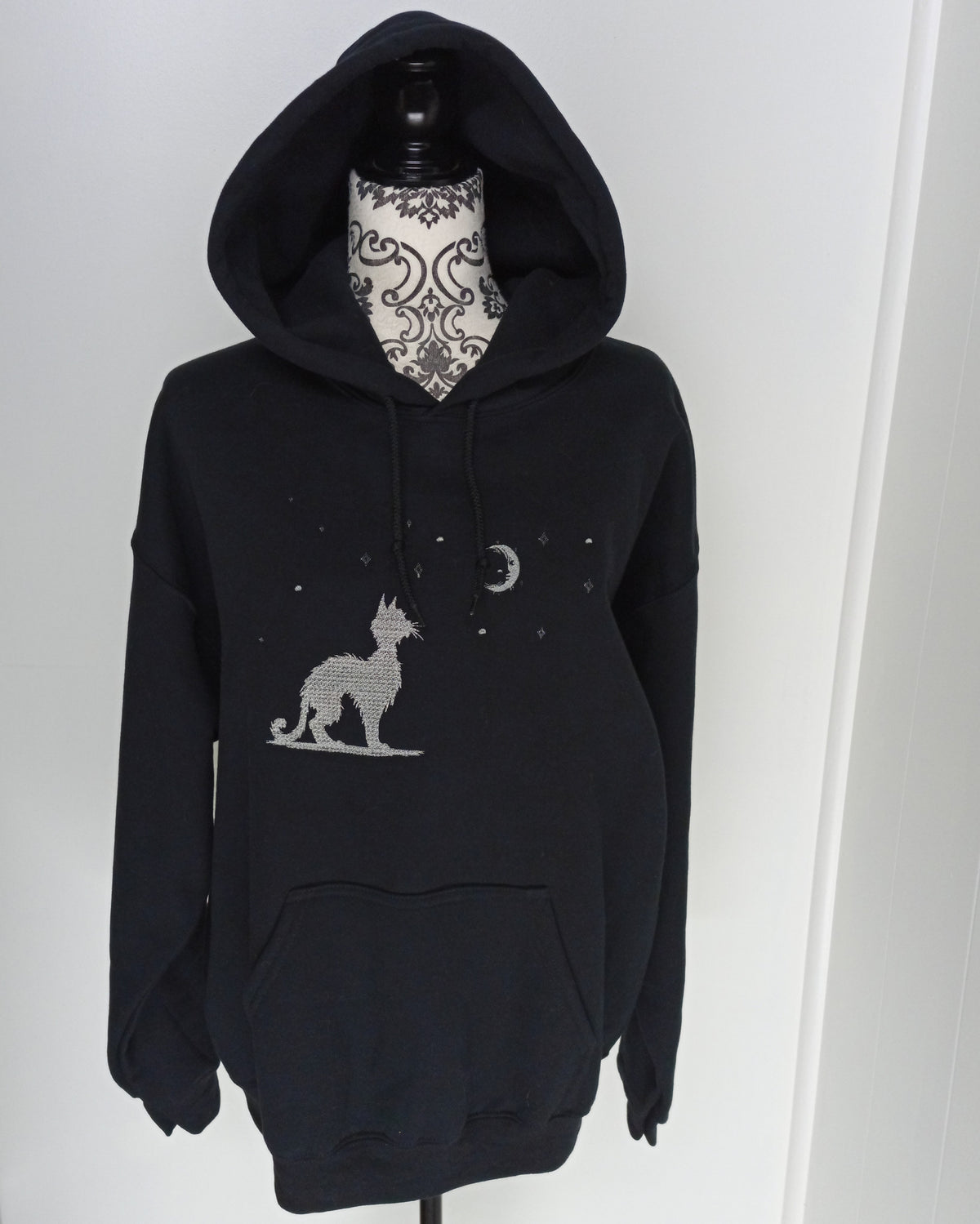 Moonwatch - Silver Thread on Black Hoodie