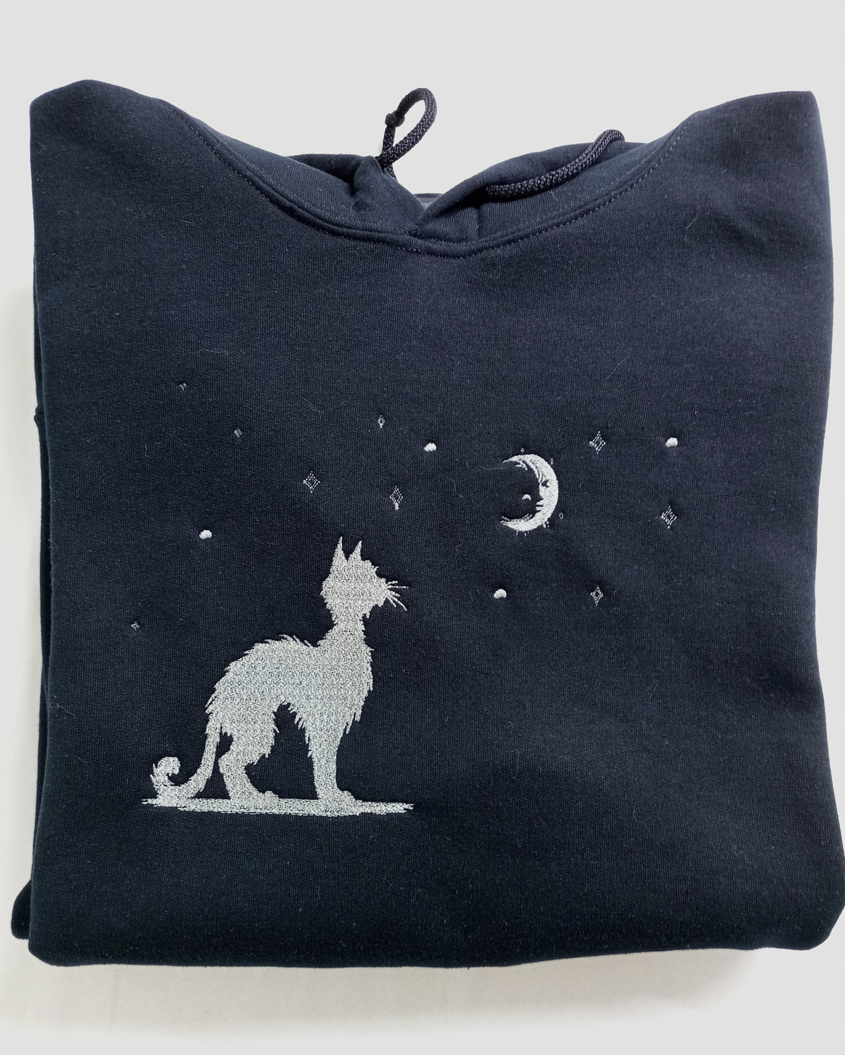 Moonwatch - Silver Thread on Black Hoodie