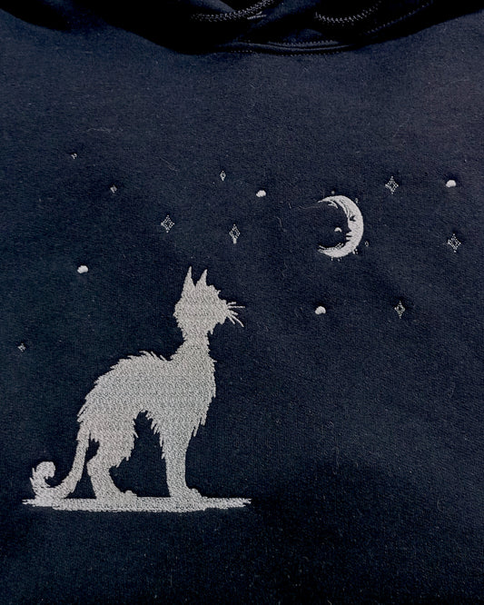 Moonwatch - Fil d'argent sur sweat à capuche noir