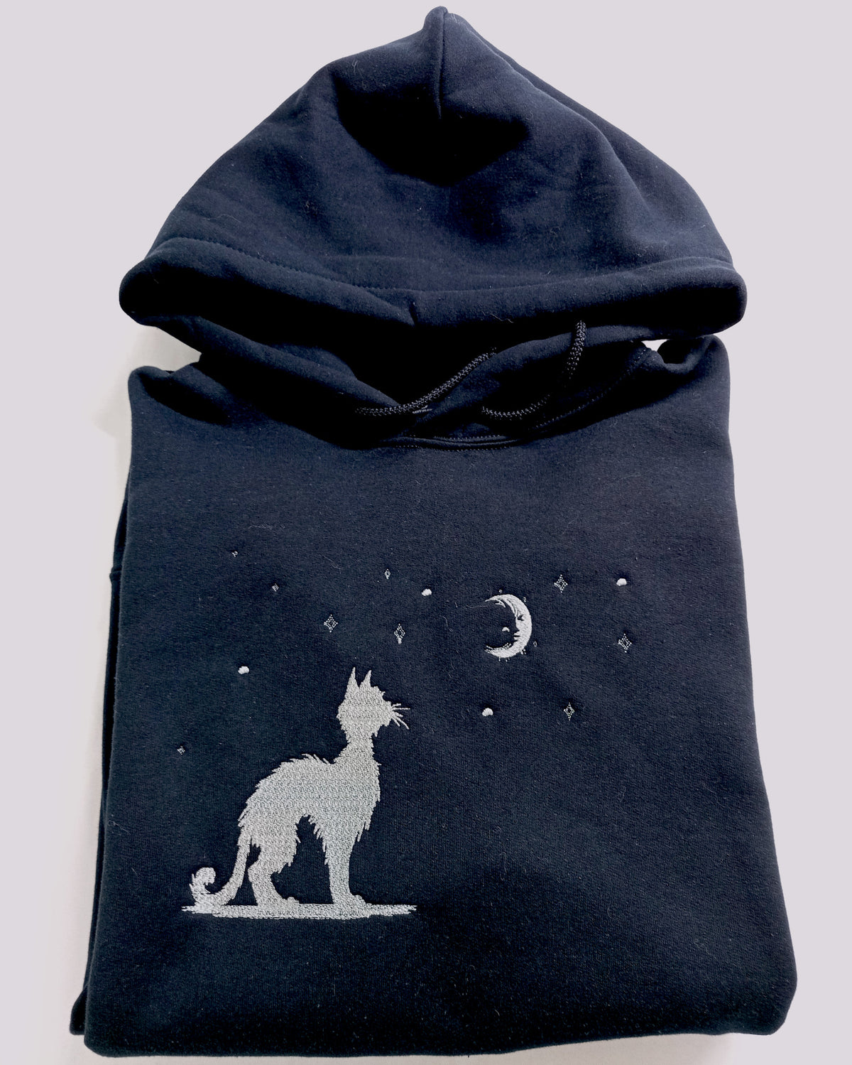 Moonwatch - Silver Thread on Black Hoodie
