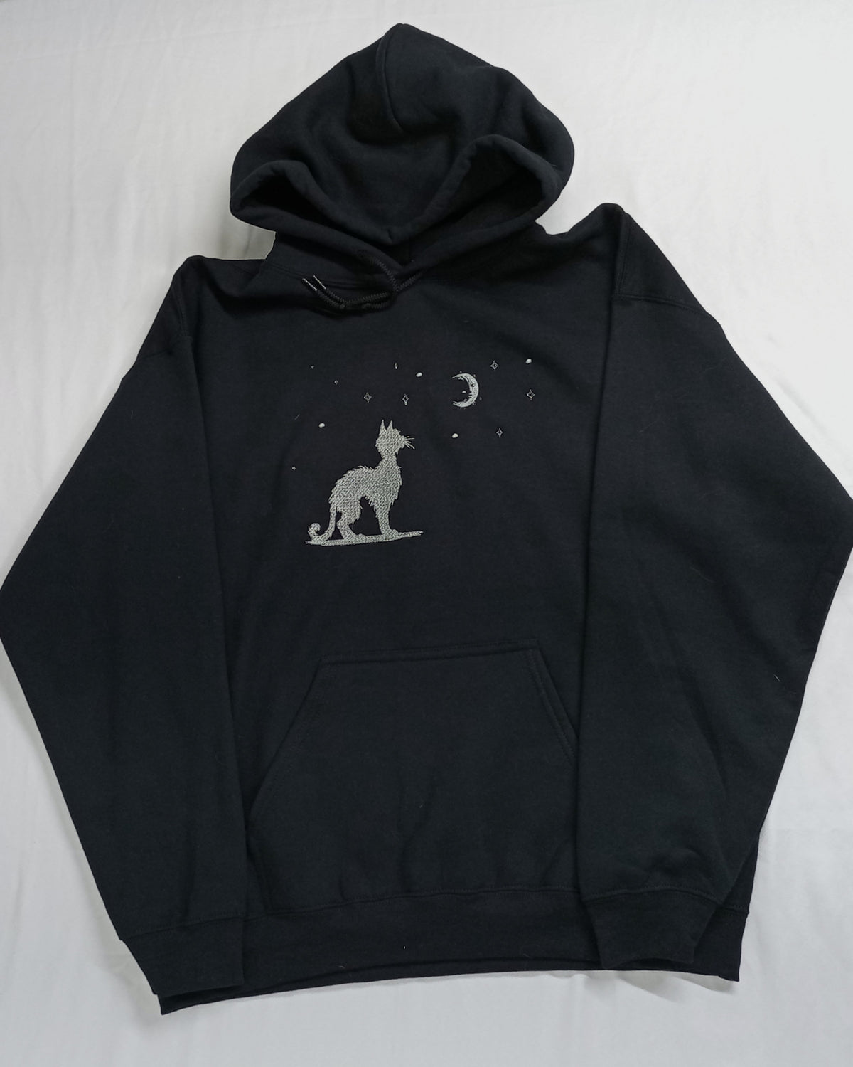 Moonwatch - Silver Thread on Black Hoodie
