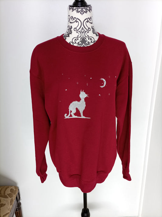 Moonwatch - White Thread on Garnet Hoodie