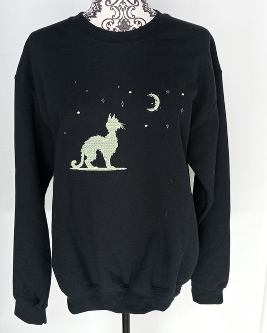 Moonwatch - Glow-In-the-Dark Thread on Black Sweatshirt