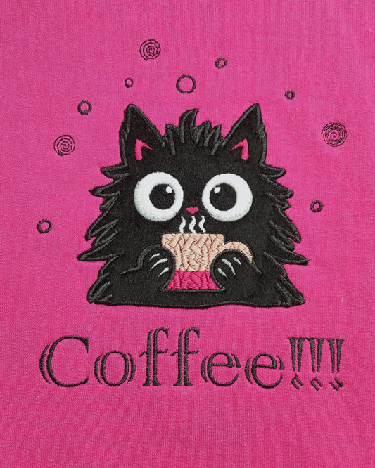 Café !!! - Noir sur sweat à capuche Heliconia