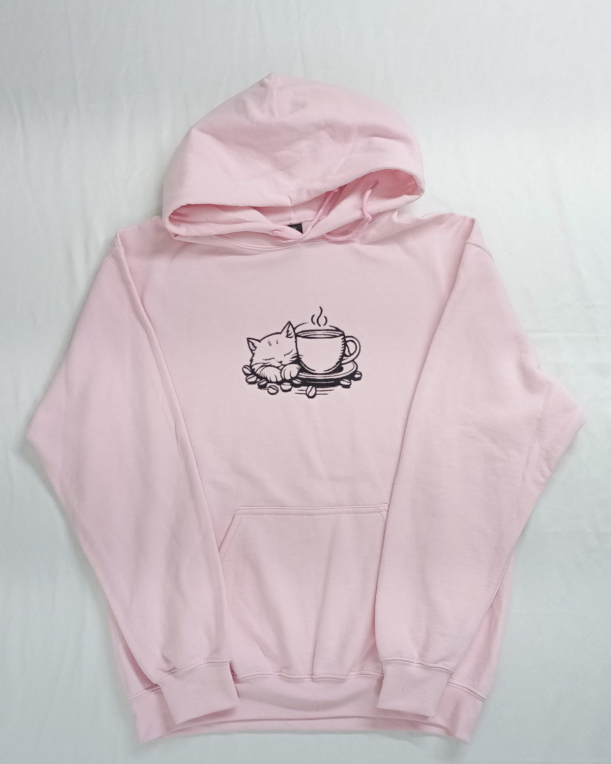 Chat Mocha - Noir sur rose clair