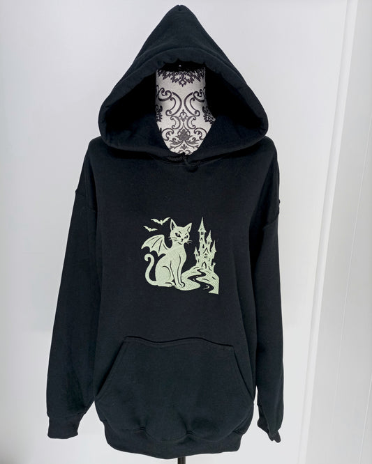 The Castle - Glow-In-the-Dark Thread on Black Hoodie