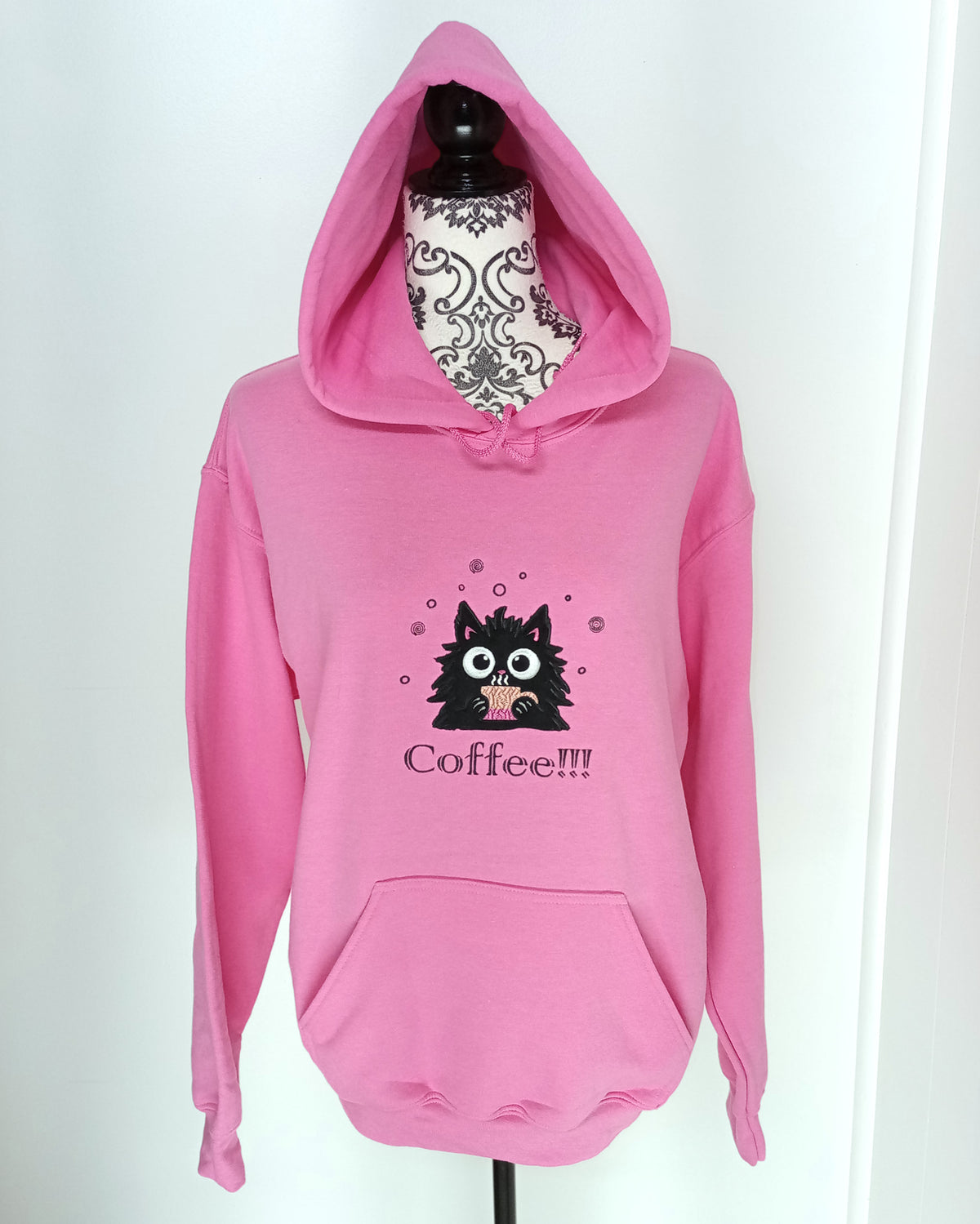 Café !!! - Noir sur sweat à capuche Azalia