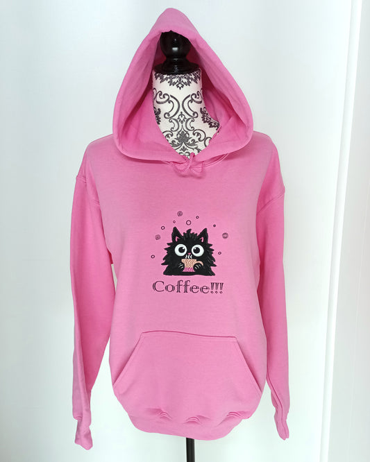 Café !!! - Noir sur sweat à capuche Azalia