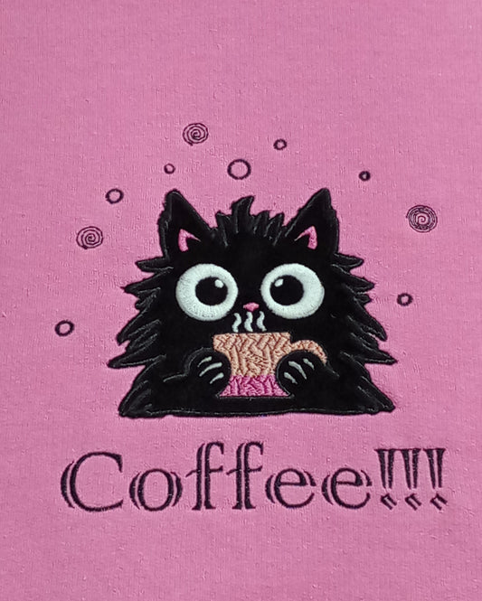 Café !!! - Noir sur sweat à capuche Azalia