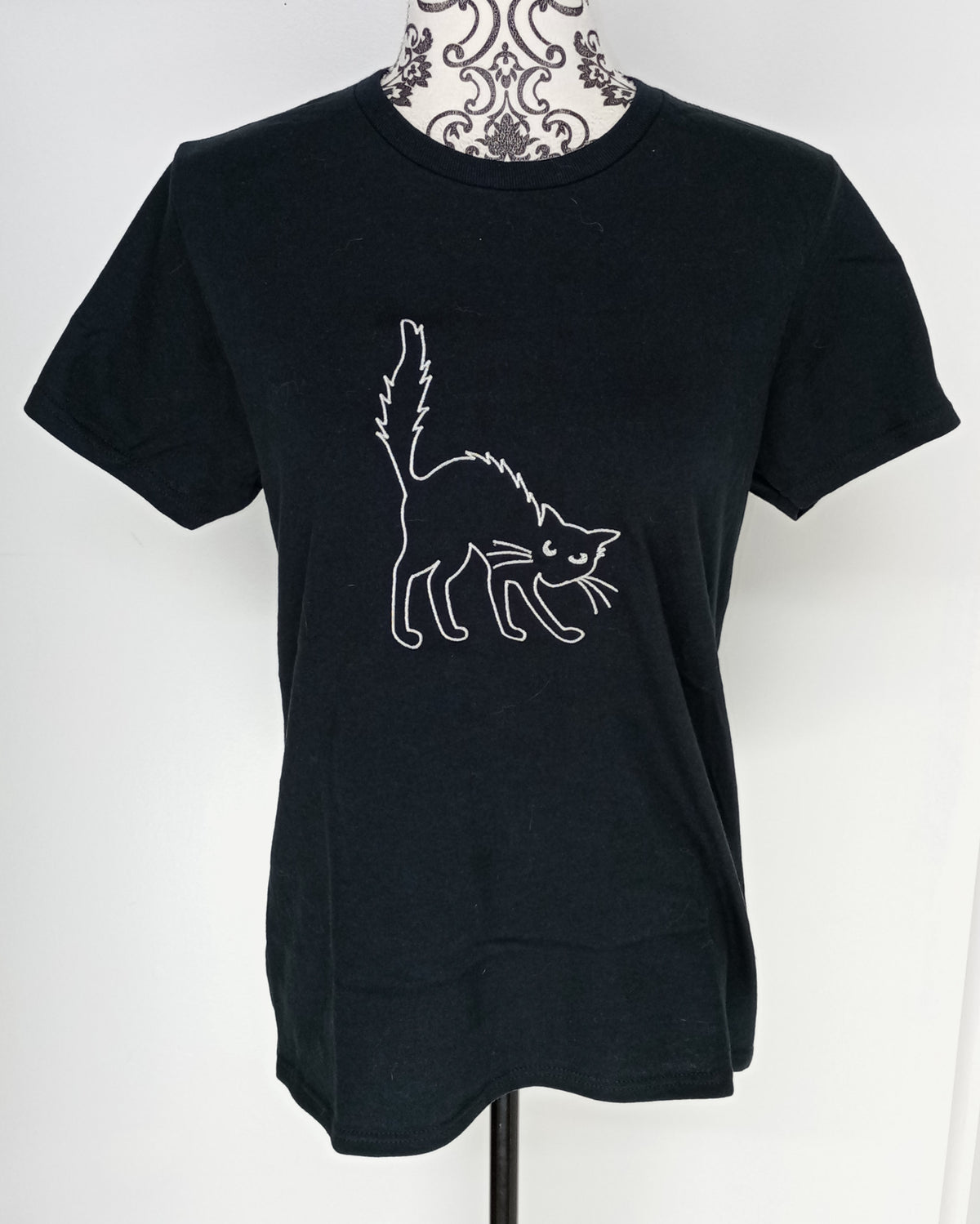 Hiss-Off - T-shirt blanc sur noir
