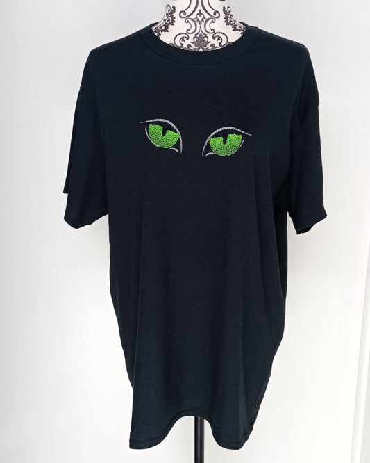 Vision nocturne - T-shirt noir à motif vert et argent