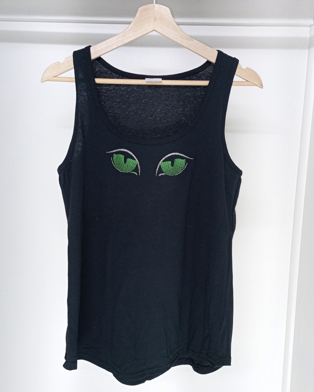 Night vision - Green and Silver on Black Tank top