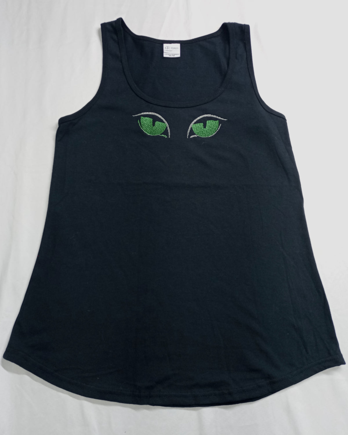 Night vision - Green and Silver on Black Tank top