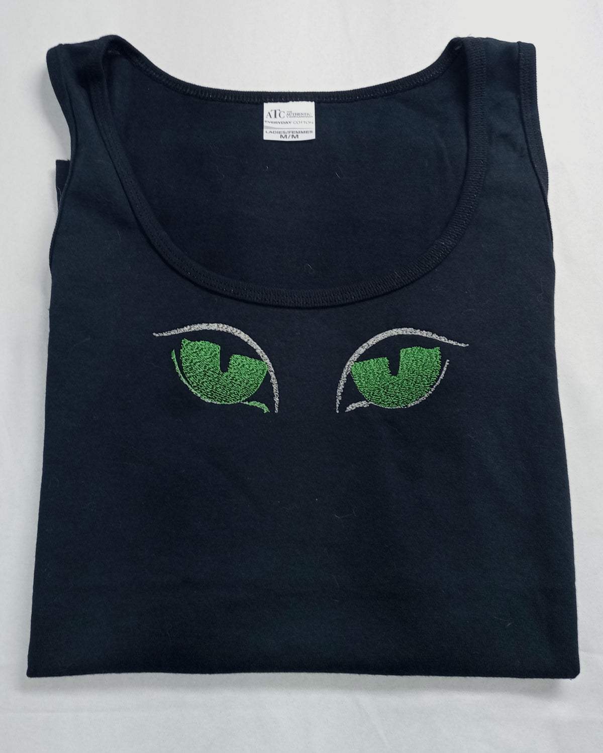 Night vision - Green and Silver on Black Tank top