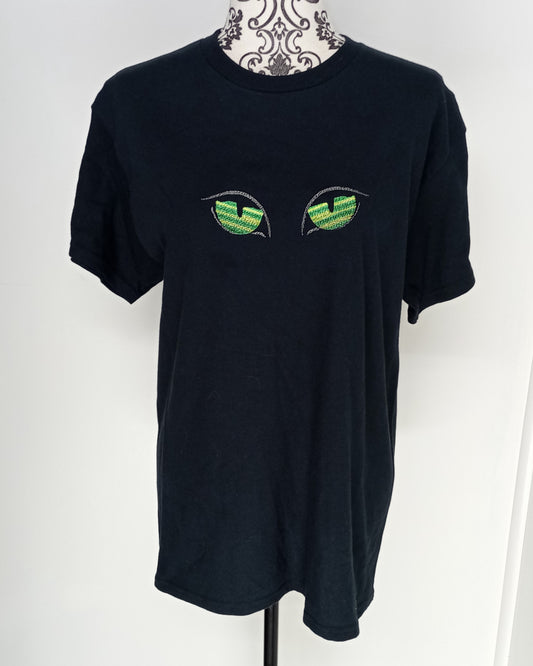 Vision nocturne - Vert/Jaune et Argent sur T-shirt noir