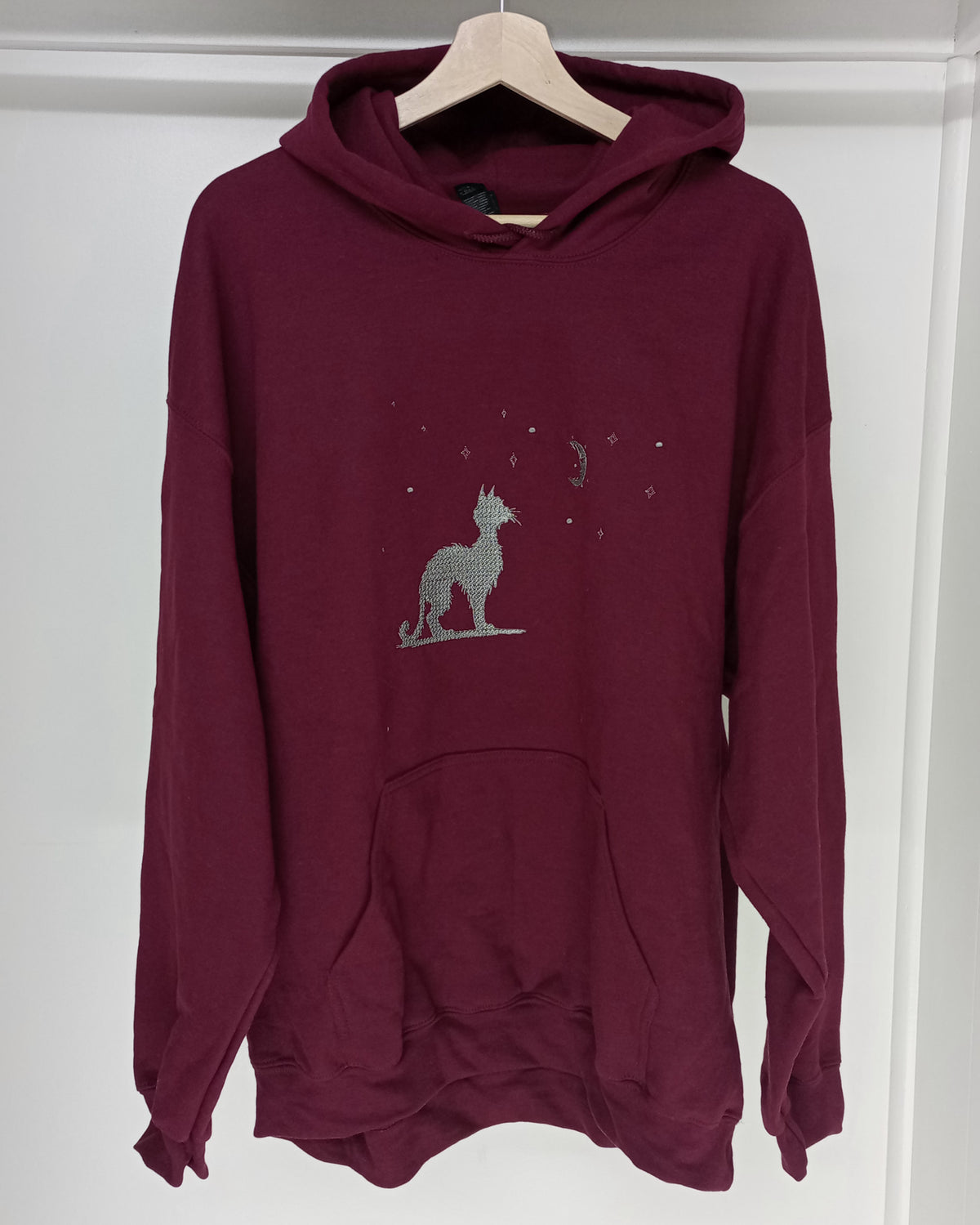 Moonwatch - Silver Thread on Maroon Hoodie