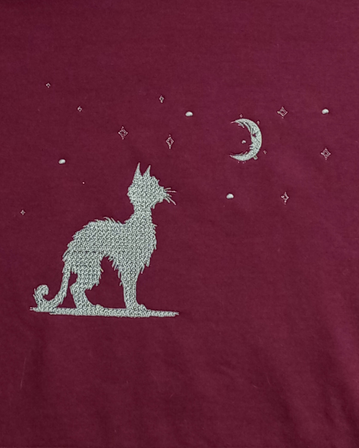 Moonwatch - Silver Thread on Maroon Hoodie