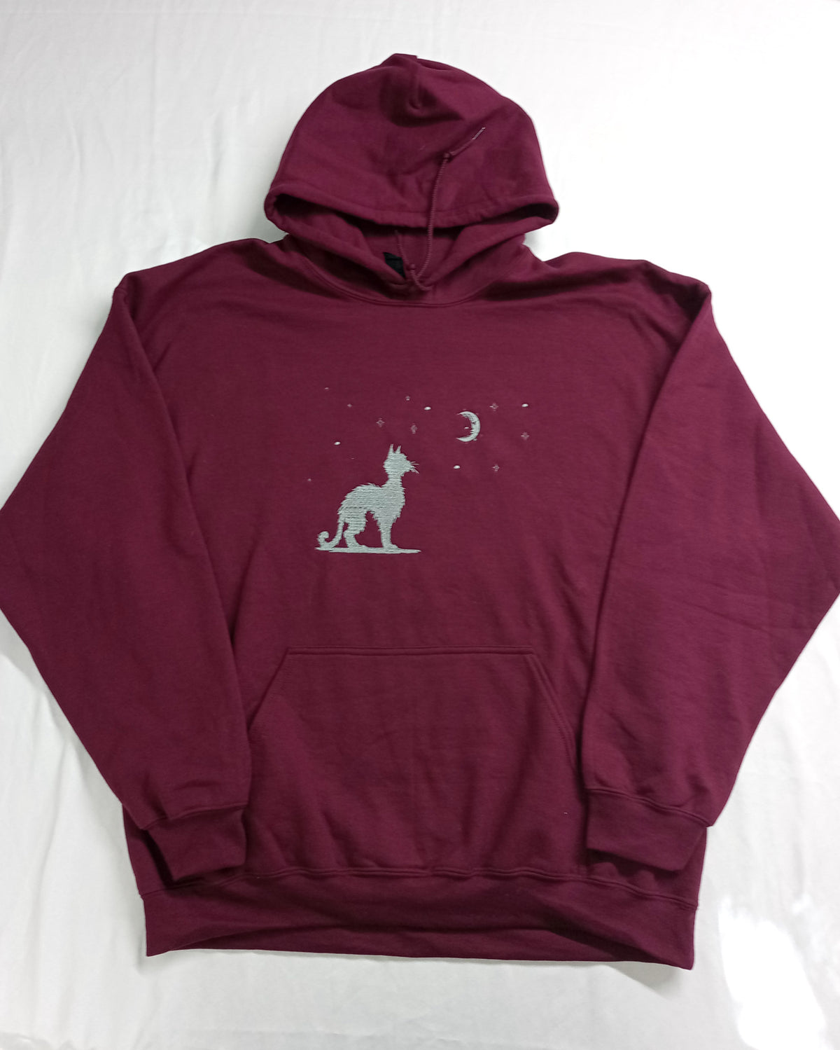 Moonwatch - Silver Thread on Maroon Hoodie
