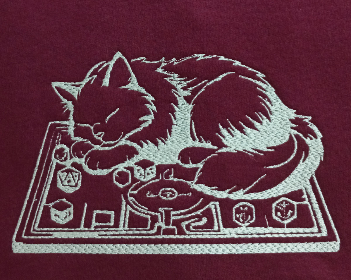 Plateau de jeu - Sweat à capuche blanc sur bordeaux