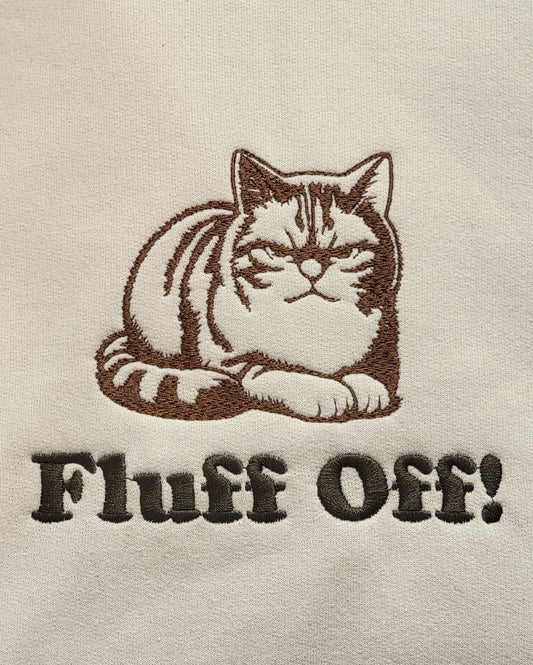 Peluche, dégage ! - Fil marron sur sweat à capuche beige